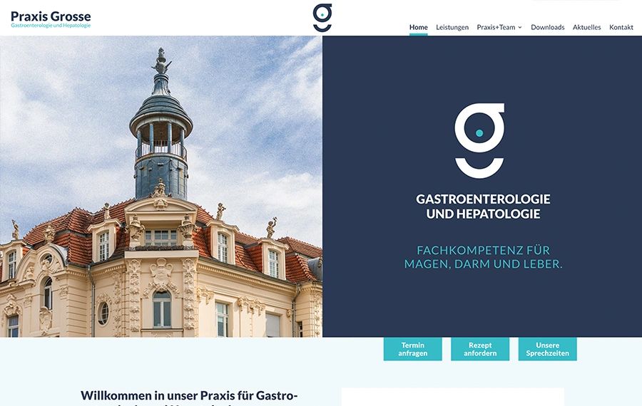 Website der gastroenterologischen Praxis Grosse